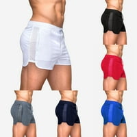 Мъжки фитнес мрежести къси панталони Провеждане на тренировки Бързо сушещи атлетични спринтки къси панталони сини l