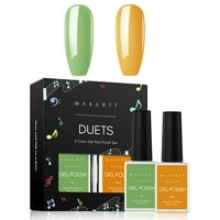 Комплект за лак за нокти на Makartt Duets - жълт зелени цветове гел лак за нокти