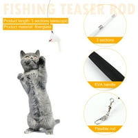 Diamond Cat Teaser пръчи интерактивен забавен риболовен полюс пръчка за пръчки за тренировки за тренировки