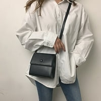 Cara Lady Women Crossbody Fashion Button One-RaneL Trall Square Bag Black