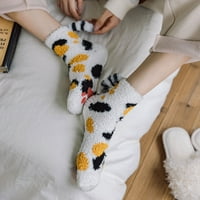 Dyfzdhu дамски карикатура размити чорапи уютни зимни домашни чехли топъл мек гъст удобен подарък
