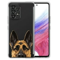 Прозрачен мек гел TPU ясен случай тънък защитен капак за Samsung Galaxy A 5G 6.5 , Animal Black Tan German Shepherd Dog