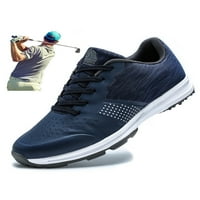 Sanviglor Men's Whing Shoes Lace Up Theakers Professional Golf Training Леки неплъзгащи се обувки Небрежни шипове без синьо 6.5