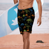 Мъжки и мъжки плажни шорти динозавърски шорти за мъже, плажни шорти за мъже летни плавни Шорти Хавай 3д Бански Бански За Мъже