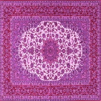 Ahgly Company Indoor Square Medallion Pink Traditional Area Rugs, 6 'квадрат
