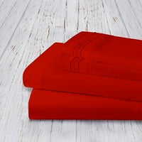 Елегантна комфортна серия копринено-мек-без бръчки 2 части с възглавници, стандартен размер, червено