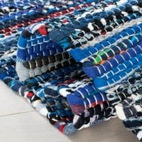 Rag Dania Striped Cotton Runner Rug, Blue Multi, 2'3 12 '
