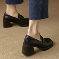 Zuwimk Удобни обувки за жени, женската мода затворен пръст с много каишки глезена Блок пета черна черна