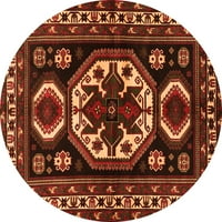 Ahgly Company Indoor Round Персийски оранжеви традиционни килими, 6 'кръг