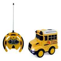 Бисонтек Училищен Автобус РС играчка автомобил за деца с дистанционно управление на волана, светлини и звуци