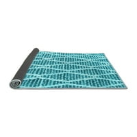 Ahgly Company Indoor Round Trellis Light Blue Modern Area Rugs, 6 'Round