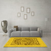 Ahgly Company Indoor Square Abstract Yellow Modern Area Cugs, 3 'квадрат
