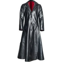 CACOMMARK PI Време и Tru Men's Coats and Jackets Clearance Мъжки готически кожено палто кожено кожено якета якета S-5XL черно