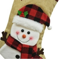 Коледни чорапи, 18 Големи чорапи Xmas герой Дядо Коледа, 3D плюшена коледна декорация за дома и парти за парти за деца