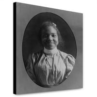 Печат на платно: Млада афроамериканска жена, обърната отпред, усмихната, 1899 г.