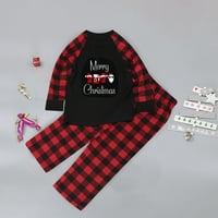 Родителско детско облекло Коледа бебе деца отпечатан топ+панталони Xmas Семейство Съответстващи пижами Комплект клирънс