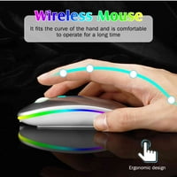 2.4GHz & Bluetooth Mouse, акумулаторна безжична светодиодна мишка за Tecno Camon също съвместима с телевизионен лаптоп Mac iPad Pro Computer Tablet Android - Sky Blue
