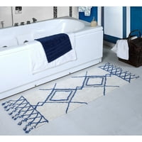 Addy Home Geometric Collection памук извънгабаритни килими за баня- сиво