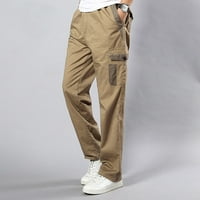 Мъжки драстринг панталони солидни ежедневни всички панталони за съвпадение модерни тъкани дълги товарни панталони джобове дрехи