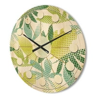 Дизайнарт' тропически ботанически продукти на бял втори век Модерен дървен стенен часовник