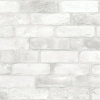 Brewster Cody Light Grey Reclaiced Bricks Wallpaper