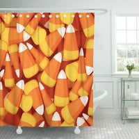Оранжев Хелоуин бонбони царевица жълт модел октомври абстрактна ярка завеса за душ