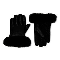 Време и Тру Дамски кожени ръкавици с маншети от Фау кожа