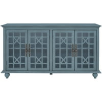 Кухненски шкаф за съхранение в аукфа, шкаф за съхранение на трапезария с врата, бюфет бюфет - синьо