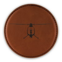 - Little Bird Coaster Laser гравирана кожа - кръгли каботажници - много цветове - Single Coasters Sets - MH Ah- Ah Helicopter Special Operations Spect