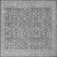 Ahgly Company Indoor Square Oriental Grey Traditional Area Rugs, 5 'квадрат