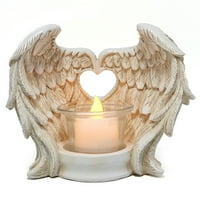 Смола Ангел крила свещ притежателя със свещник чаша за дома хол