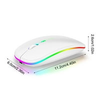 Компютърни клавиши безжична мишка с USB 1600DPI регулируема акумулаторна ергономична оптична мишка за пътуване аксесоар за пътуване бяло бяло