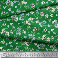 Soimoi Cotton Poplin Fabric Artistic Floral Printed Craft Fabric край двора