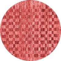 Ahgly Company Indoor Round Checkered Red Modern Area Rugs, 5 'Round