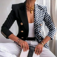 Дамски модни печатни тънък палто дълъг ръкав Двойна Блуза