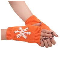 хаксмну жените сняг бродирани цветни плетени половин пръст Коледа топли ръкавици