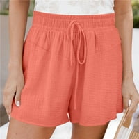 Таймгард Плюс размер Дамски Шнур шорти лято ластик ежедневни леки плажни шорти пижама панталони с джобове
