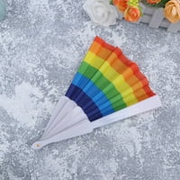 Rainbow сгъваем вентилатор цветна тъкан LGBTQ подарък сгъваем вентилатор за изпълнение на парад танц