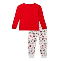 Дерек сърце съвпадение семейство Коледа пижама момиче весела и ярка пижама комплект, 2-парче