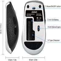 2.4 г мишка безжична компютърна мишка тип с приемник тип с съвместима с всички устройства тип с Черно