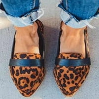 Lacyhop жени мокасини с ниска пета плоска приплъзване на плоски обувки Уоръжение Модни помпи Леки заострени пръсти на пръсти Обленка Леопардов печат 8.5