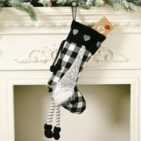 Коледни декорации Промоция Промоция Коледни чорапи Орнамент Проверен деко проверка на автомобила чорапи за подарък