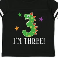 Inktastic 3-ти рожден ден Dinosaur Party Gift Toddler Boy или Toddler Girl тениска