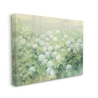 Ступел индустрии флорални синьо бели хортензия градина Ферма живопис платно стена изкуство дизайн от Джулия Пуринтън, 36 48