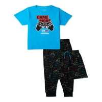 Изотонер момчета с къс ръкав, Дълъг панталон и къси панталони пижама комплект за сън, 3-парче, размери 4-14