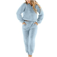 дамски пижами за жени Дамски ежедневни пижами комплект мек топъл анцуг Комплекти топъл спортен костюм за зимни дамски пижами