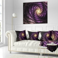Дизайнарт фрактал цвете светло лилаво дигитално изкуство - възглавница за хвърляне на цветя-16х16