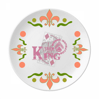 King Playing Cards Hamling Sidesils Pattern Flower Ceramics Plate Table Dinner Dinn