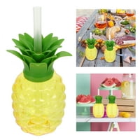 Пластмасови чаши за пиене с форма на ананас с чаша за парти и слама