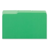 Универсален УНВ 1 3-изрязани табове правен Размер интериорни файлови папки-зелен